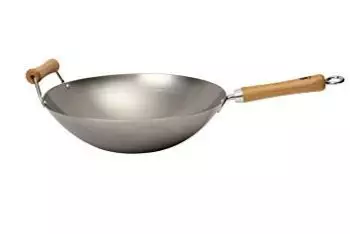sartén wok de acero inoxidable