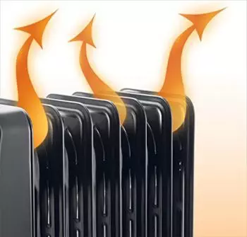 calor emitido desde los elementos del radiador